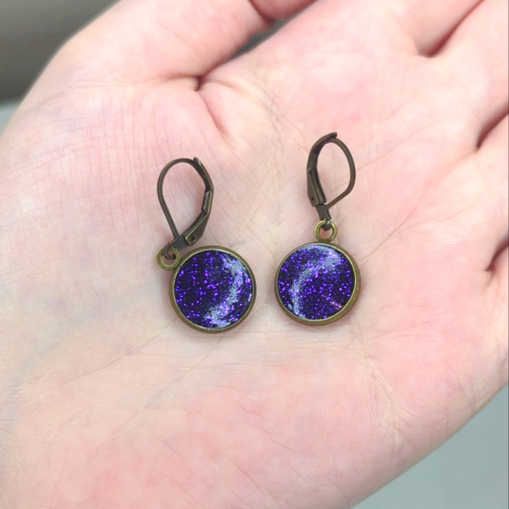 Purple Galaxy Earrings